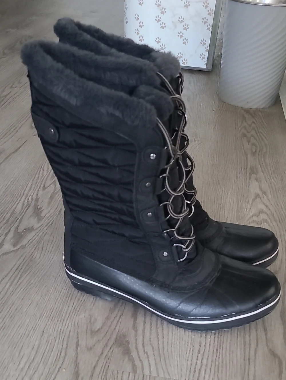 JBU by Jambu Chilly Winter Boots Black Faux Fur Size 9.5 Like New